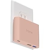 iHome 32W AC Pro Multi Port USB Wall Charger Block - Charging Station for Multiple Devices with 3 Ports (1 USB-C, 2 USB-A) - Fast Charging, Universal Compatibility (Pastel Pink)