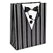 MyGift Decorative Gift Bags and Tissue with Tuxedo Design for Groomsmen, Birthday, Anniversary, Set of 3