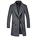 Men's Premium Wool Blend Double Breasted Long Pea Coat