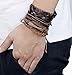 ORAZIO 10Pcs Braided Leather Bracelet for Men Women Wooden Beaded Bracelets Wrap Adjustable