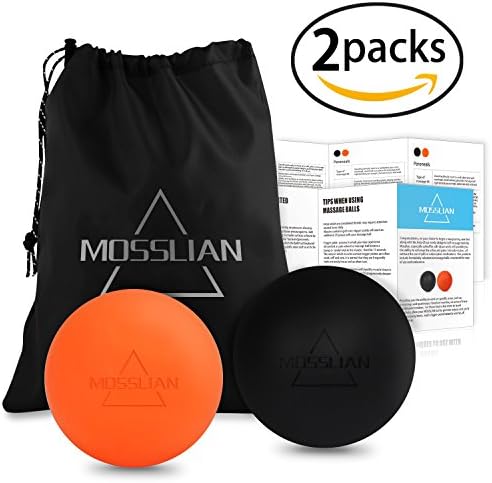 [HOLIDAY DEAL]MOSSLIAN Therapy Balls for Trigger Point Therapy,Myofascial Release Tool-Massage Balls for Yaga, Deep Tissue Massage,Muscle Relaxer,Idea for Free Carrying Bag,Instruction.[2 Packs]