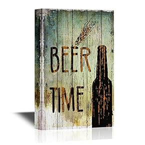 Beer Time on Vintage Wood Style Background