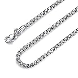 FOSIR 2-4MM Mens Womens Stainless Steel Silver Rolo Cable Chain Necklace 18-36 Inch