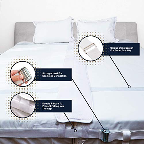Home Maximus Bed Bridge Twin to King Converter Kit with Unique 9 Straps