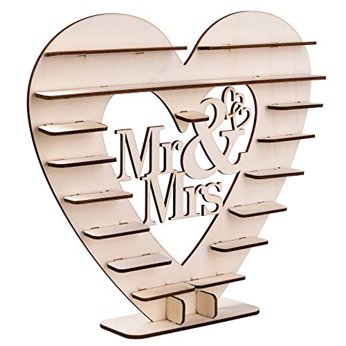 Dessert Bar Rustic Wood Wedding Mr & Mrs Heart Chocolate Dessert Table Display Cake Topper Vintage Party Event Banquet Anniversary Decoration Party Favors Living Room 18 x 16 Inch
