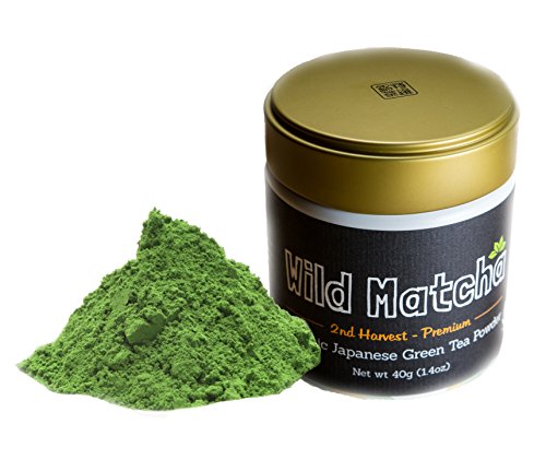 Organic Matcha Green Tea From Japan, Wild Matcha, Ceremonial Grade, JAS Organic (40 gram - 2nd Harvest Premium)