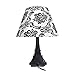 Simple Designs LT3010-DSK Eiffel Tower Paris Table Lamp, Black/Damask Shade