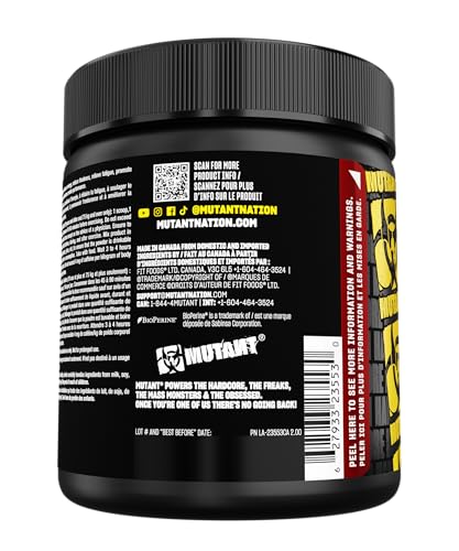 MUTANT MADNESS | Ultra-Concentrated Pre-Workout Supplement | 360mg Caffeine, 4g Pump & Performance Blend, Beta-Alanine, Energy & Focus| 30 serve | 270g | Peach Mango