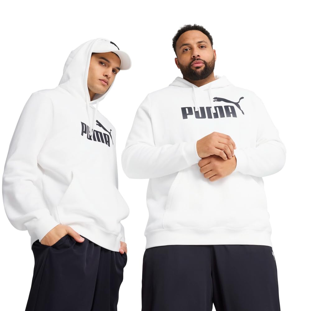PUMA Men's Essentials Logo Fleece Hoodie (Available in Big & Tall), Puma White SS25, X-Large Image