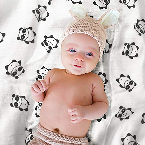 KiddyCare Baby Swaddle Blanket - Bamboo Muslin Swaddling for Boy and Girl - Soft Swaddles for Infants - Large 47" x 47"Unisex Swaddle Wraps 4 Pack