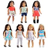 Bili 18 Inch Doll Clothes, 7 Outfit Doll Accessories Compatible with 18 Inch American Girl Doll, My Life Doll, Our Generation Doll in Xmas