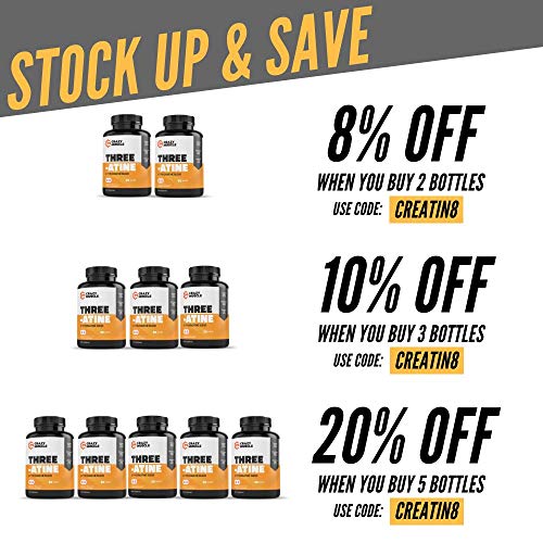 Creatine Pills for Crazy Muscle Gain Keto Creatine Monohydrate x3