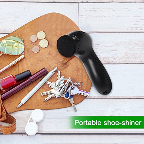 Handheld Electric Shoe Polisher Battery Powered Portable Shoes Scrubber Brushes Shoe Cleaning Set Black