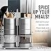 Swiffe Salt and Pepper Grinder Set - 2 Stainless Steel and Acrylic Salt and Pepper Mills - Adjustable Coarseness - Good Fresh Grind - Great for Gourmet Kitchen Chefs - Classic Design - Nice On Table
