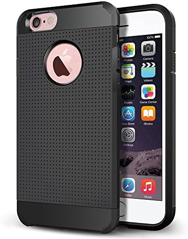 iPhone 6 Plus Case, iPhone 6s Plus Case, LOEV Dual Layer Heavy Duty Protective Case, [Dot Design] Tough Rugged PC Armor &amp; Shockproof Rubber Bumper Cover for Apple iPhone 6/6s Plus 5.5" - Black