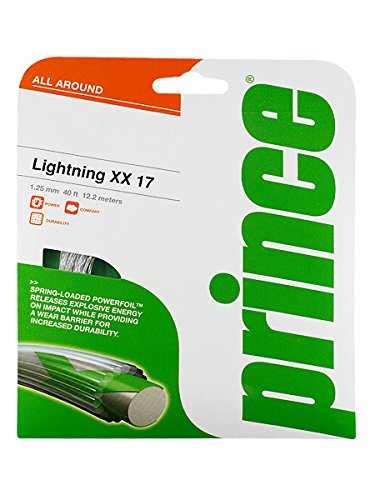 Prince Lightning XX Tennis String Set-17 Gauge-Silver