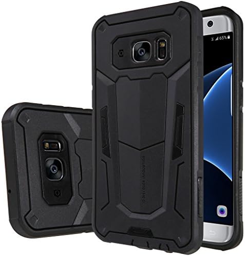 Galaxy S7 Edge Case,[Fight Like A Defender] Maximum Drop Protection Scratch Dust Proof Armor Hybrid Rugged Shockproof Hard Protective Shell - Black[Defender II][Nillkin]
