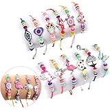 Lorfancy 12 Pcs Kids Girls Women Bracelets Jewelry Animal Pendant Unicorn Owl Cute Bracelet Multicolor Woven Bracelets for Prize Pretend Play Party Favors for Girls Kids Friendship Bracelets