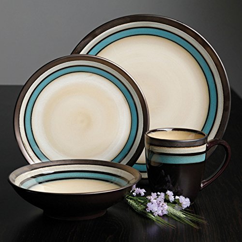 Gibson Elite Lewisville 16 Piece Dinnerware Set, Teal The Home