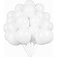 White Balloons Latex Party Balloons, 50 pack 12 Inches