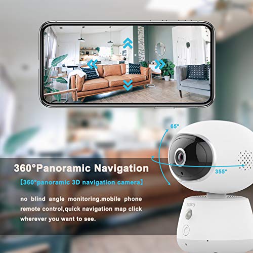 Wireless Camera, Bioxo 1080P WiFi Pan/Tilt/Zoom Home Security Camera with Night Vision/ TwoWay