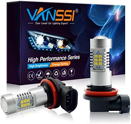 VANSSI H8 H11 LED Fog Lights Bulbs or DRL Lamp - 5500-6000K Super Bright White (Pack of two bulbs)