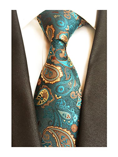 Men's Handmade Silk Ties Fashion Peacock Green Bronze Wedding Dance Nice Necktie