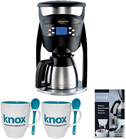 Behmor Brazen Plus Customizable Temperature Control Brew System + Knox 16oz. Mug with Spoon (2 Pack) + Descaling Powder