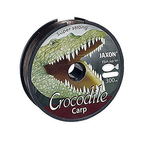 JAXON Crocodile Carp Fishing Line, 600 m Spool, 0.25 - 0.35 mm Monofilament Carp Line, dark brown, 0,25mm / 12kg