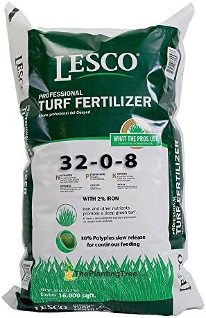 Lesco 32-0-8 Fertilizer with 2% Iron and 30% Polyplus Slow Release - 50 LBS