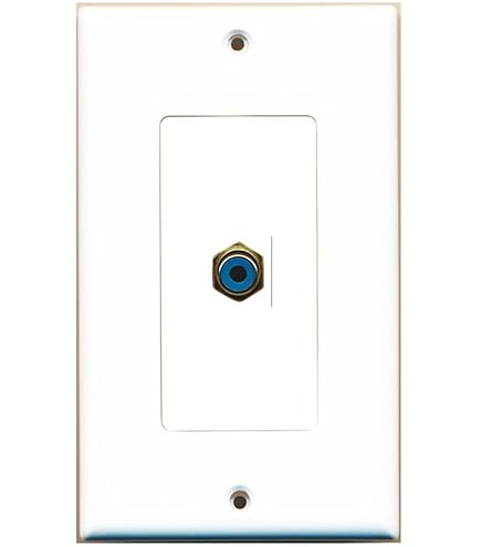 RiteAV – 1 Cavo coassiale TV- F-Type 1 Port CAT5e Ethernet Rosa Piastra Decorativa – Staffa Inclusa