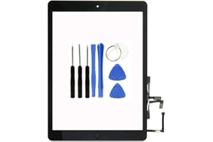 KAKUSIGA New Touch Screen Glass Digitizer Assembly Replacement Compatible for iPad 5 Air 1st Generation Modle A1474 A1475 A1476 with Home Button,Camera Holder,Preinstalled Adhesive,Tool Kit.(Black)