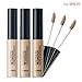 THESAEM Cover Perfection Tip Concealer 3 Color Set, Liquid Multi-Use Concealer, Full Coverage Makeup for Acne Dark Spots Dark Circles Hyperpigmentation and Blemishes, 0.2 fl.oz. (#1, #1.5, #2)