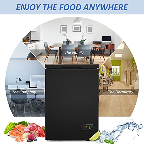 WATOOR 3.5 Cu.ft Chest Freezer Small Deep Freezer Mini Outdoor Chest