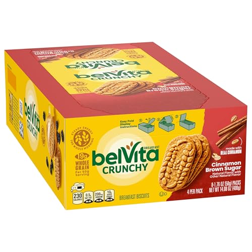 BELVITA CINNAMON BROWN SUGAR BREAKFAST BISCUITS, 8 PACKS (4 BISCUITS PER PACK)