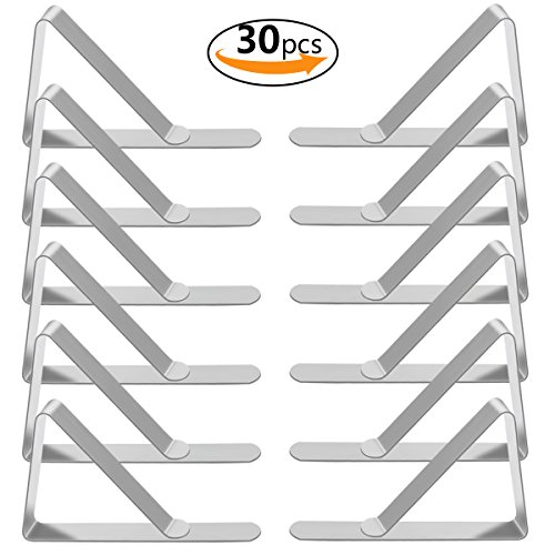 Foloda Stainless Steel Tablecloth Clips, Table Cloth Clamps Holder, Silver, 30 Pack - Thumbnail 7