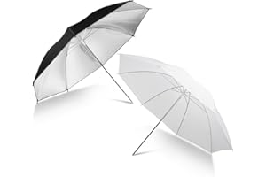 HAHAWALKER 43" Translucent White Soft Umbrella & Silver Reflector Diffuser Umbrella for Studio/Outdoor Photo and Video Lighting Accessories…