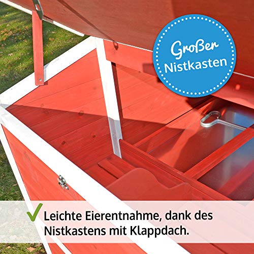 zooprinz hochwertige Hühnervoliere mit Nistkasten im Schwedenstil - aus massivem Vollholz und stabilem Draht… – Bild 4