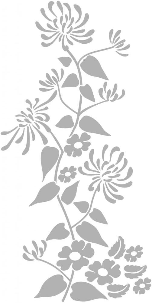 Metal Monkey Stickers Honeysuckle with Dog Rose Frosted Etch or Stained Glass Effect Window Decal 410mm x 205mm Glass Etch