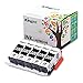Kingjet Compatible for Canon 220 Black Ink Cartridge Replacement for PGI-220 PGI220 Work with PIXMA MP560 MP620 MP620B MP640 MP980 MP990 MX860 IP3600 IP4600 IP4700 Printer, 5 Pack for 220 XL Black Ink