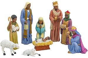 EBONY TREASURES Positive Image Gifts Nativity Set (Loose), 9 pcs, 6.5 inch Height