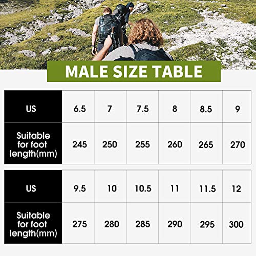 TFO Men's Air Cushion Outdoor Sports Non-Slip Hiking Shoes Athletic Running Climbing Trekking Sneakers (9.5, Dark Grey)