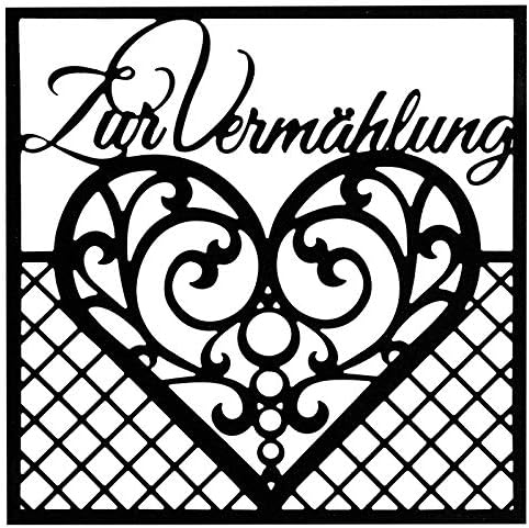 Cutting template, for marriage 14 cm x 14 cm