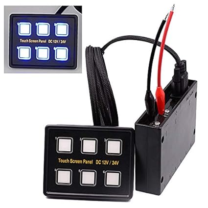 DC 12V 24V 6 Gang Touch Screen Control Panel Box for Car Marine Boat RV Vehicle Truck