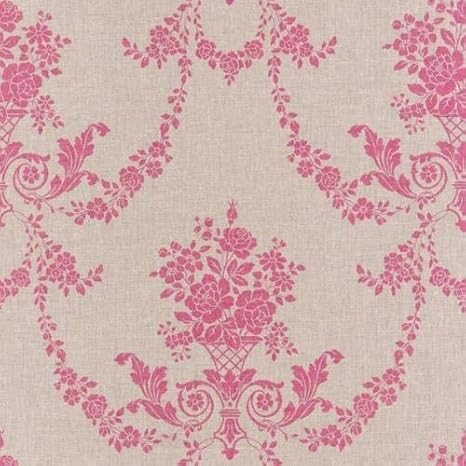 Amazon 壁紙 Texdecor Caselio 不織布 フリース 花柄 ローズピンク ベージュ 輸入壁紙 壁紙