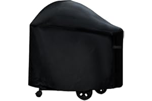 Grill Cover for Napoleon PRO22 Charcoal Kettle Grill with Folding Cart, 600D Heavy Duty Waterproof UV Resistant Rip-Proof Cov