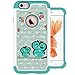 MagicSky iPhone 6s Plus Case, [Shock Absorption] Studded Rhinestone Bling Hybrid Dual Layer Armor Defender Protective Case Cover for iPhone 6 Plus (2014) / iPhone 6s Plus (2015)- Owl