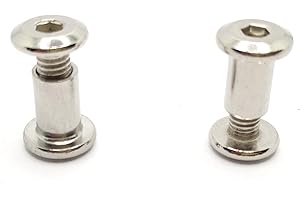 HAOZHENG Screw Post Fit for 5/16 inch(8mm) Hole Dia, Male M6x16mm Female 12mm Hex Drive Binding Bolts for Leather Wood Furniture, Stainless Steel Silver 5 Sets