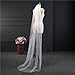 SABridal Cut Edge Tulle Comb Wedding Veils Chapel Length 1 Tier Long Bride Veil Ivory