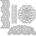 Apipi 4 Pieces Lace Edge Die Cuts- Metal Lace Shaped Embossing Dies, Carbon Steel Cutting Dies Stencil Template for Scrapbooking, DIY Crafts, Card Making